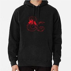 Dungeons Dragons Logo D20 Dice Pattern Pullover Hoodie