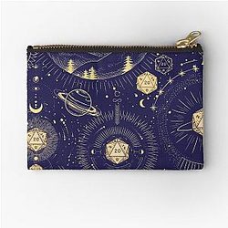 DND Celestial Dice, D20 Stars Constellation Pattern Night Sky Zipper Pouch