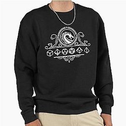 Polyhedral Dice and Dragons White Tabletop RPG Sweatshirt