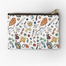 Dungeons Dragons RPG Game Inventory Pattern Zipper Pouch