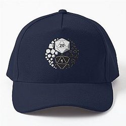 D20 Yin Yang DnD Dice and Dragons Print Baseball Cap