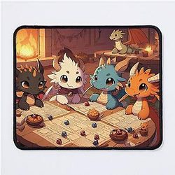 Dragons playing TTRPG Mouse Pad