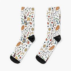 Dungeons Dragons RPG Game Inventory Items Pattern Socks