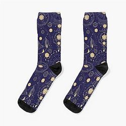 DND Celestial Dice, D20 Night Sky Pattern Socks