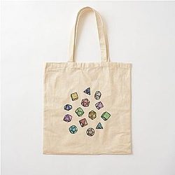 Dungeons and Dragon Dice Pattern Cotton Tote Bag
