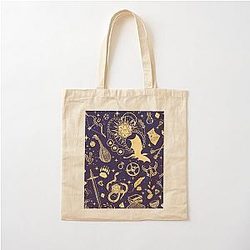DND RPG pattern: dungeons and dragons, Celestial night sky and stars constellations Cotton Tote Bag