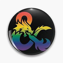 Dungeons Dragons Gay Pride Logo Pin