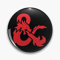 Red Dungeons Dragons Logo Pin