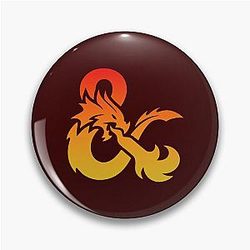 Orange Dungeons and Dragons Logo Pin