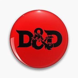 Black Dungeons Dragons Logo Pin