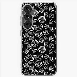 D&D Dice Pattern Black with White for Dungeons and Dragons or Pathfinder Case for Samsung Galaxy