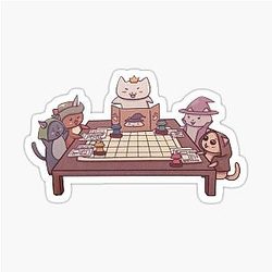 Dungeons and Dragons Cats Playing Stickers