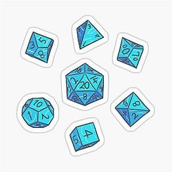 Dungeons Dragons Blue Pattern Sticker Set