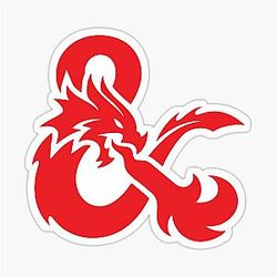 Red Dungeons Dragons Logo Sticker