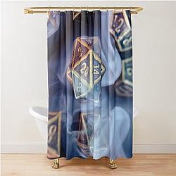 Dungeons and Dragons Dice Set: Smoky Metal Shower Curtain