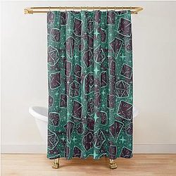Magical Dice Pattern Dusk VR DnD Dungeons Dragons Tabletop RPG Gamer Fantasy Goblin D20 Shower Curtain