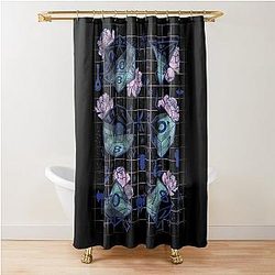 Dungeons Dragons Floral Dice Grid Shower Curtain