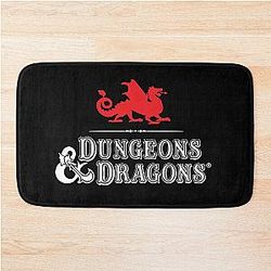 Dungeons and Dragons White Graphic Bath Mat