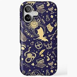 DND RPG pattern seamless: dungeons and dragons, Celestial night sky and stars constellations iPhone Tough Case