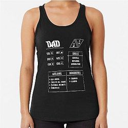 Dad Character Sheet Dungeons and Dragons Shirt Dungeon Master Fathers Day Gift Racerback Tank Top