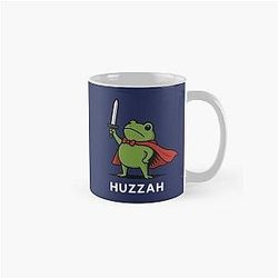 Huzzah Frog with Sword Tee, Embroidered Medieval Frog Comfort, Funny DnD T-Shirt, Renaissance Faire Frog Gift Classic Mug
