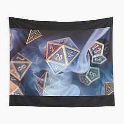 Dungeons and Dragons smoky metal dice set Tapestry