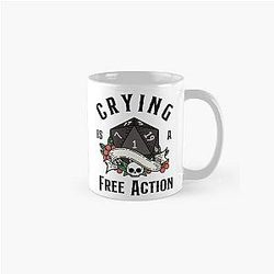 DND RPG Critical failure: Crying is a natural free action, featuring D20 dice, Classic Mug