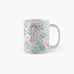 DND Dice RPG Pattern: Floral and Nature Cottagecore Pastel D20 Dice Set, Flowers for Druid Classic Mug