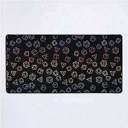 DnD Dice Rainbow Black Pattern Desk Mat