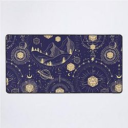 DND Celestial Dice, D20 Stars Constellation Pattern Night Sky Desk Mat