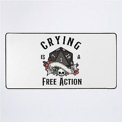 DND RPG Critical failure: Crying is a free action, Natural D20 Dice Desk Mat