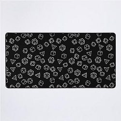 DnD White Dice Pattern Desk Mat