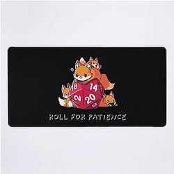 DND Cute Animals with D20 Dice Print Desk Mat