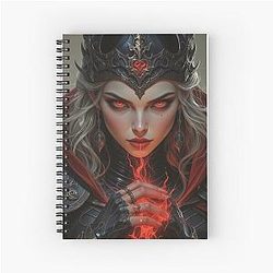 Dark Sorceress Queen DND Fantasy Portrait Notebook