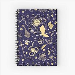 DND RPG pattern: Celestial night sky and stars Spiral Notebook