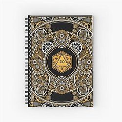 DND Steampunk Gear D20 Dice for Artificer or Steampunk Lover Spiral Notebook