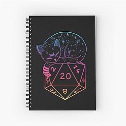D20 CAT: Rainbow DND Dice Notebook