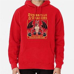 Funny ttrpg dnd gym fitness workout: Dumbbells Dragons Pullover Hoodie
