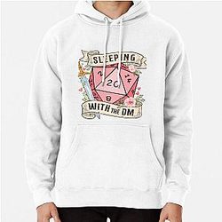 Sleeping With The Dungeon Master Cute D20 Dnd Dice With Flowers Sword Pullover Hoodie