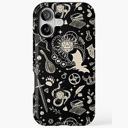 DND RPG pattern seamless: dungeons and dragons doodles, d20, medieval sword father axe, loot, for d&d adventurers iPhone Tough Case