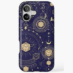 DND Celestial Dice, D20, Stars constellations pattern for night sky iPhone Tough Case