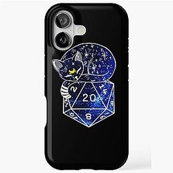D20 CAT: Starry DND Dice iPhone Tough Case
