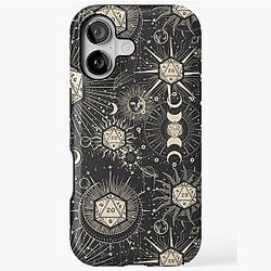 DND CELESTIAL DICE, iPhone Tough Case with pattern of Stars constellation, sun and crescent moon