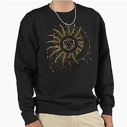 DND DICE SUN & MOON: Minimalist Celestial D20 for DND Gamers Sweatshirt