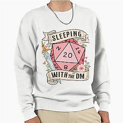 Sleeping With The Dungeon Master Cute Dnd Dice With Flowers And Sword Pullover
