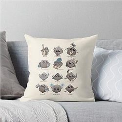 Kawaii DND Classes - DND Dungeons Dragons D Throw Pillow