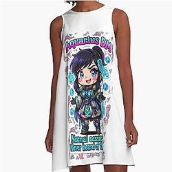 Aquarius DM Sticker - Funny DnD Zodiac Dungeon Master Design A-Line Dress
