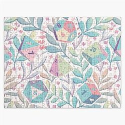 DND DICE RPG PATTERN: Floral and Nature Cottagecore Pastel D20 Dice Set, Flowers for Druid Jigsaw Puzzle