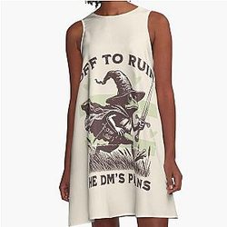 Funny D&D Shirt Off to Ruin the DM's Plans A Line Dress