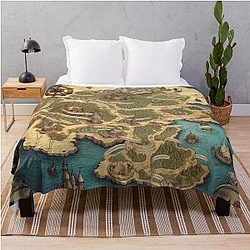 D&D Fantasy Map Throw Blanket